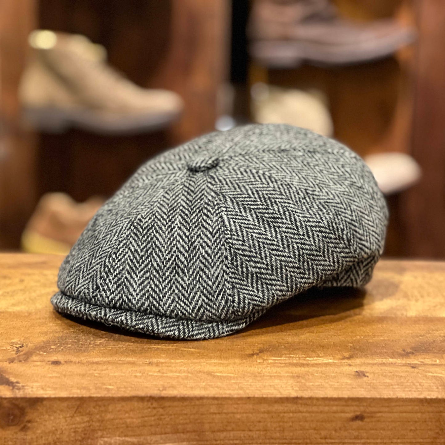 Faustmann Newsboy Cap Harris Tweed -Anthrazit