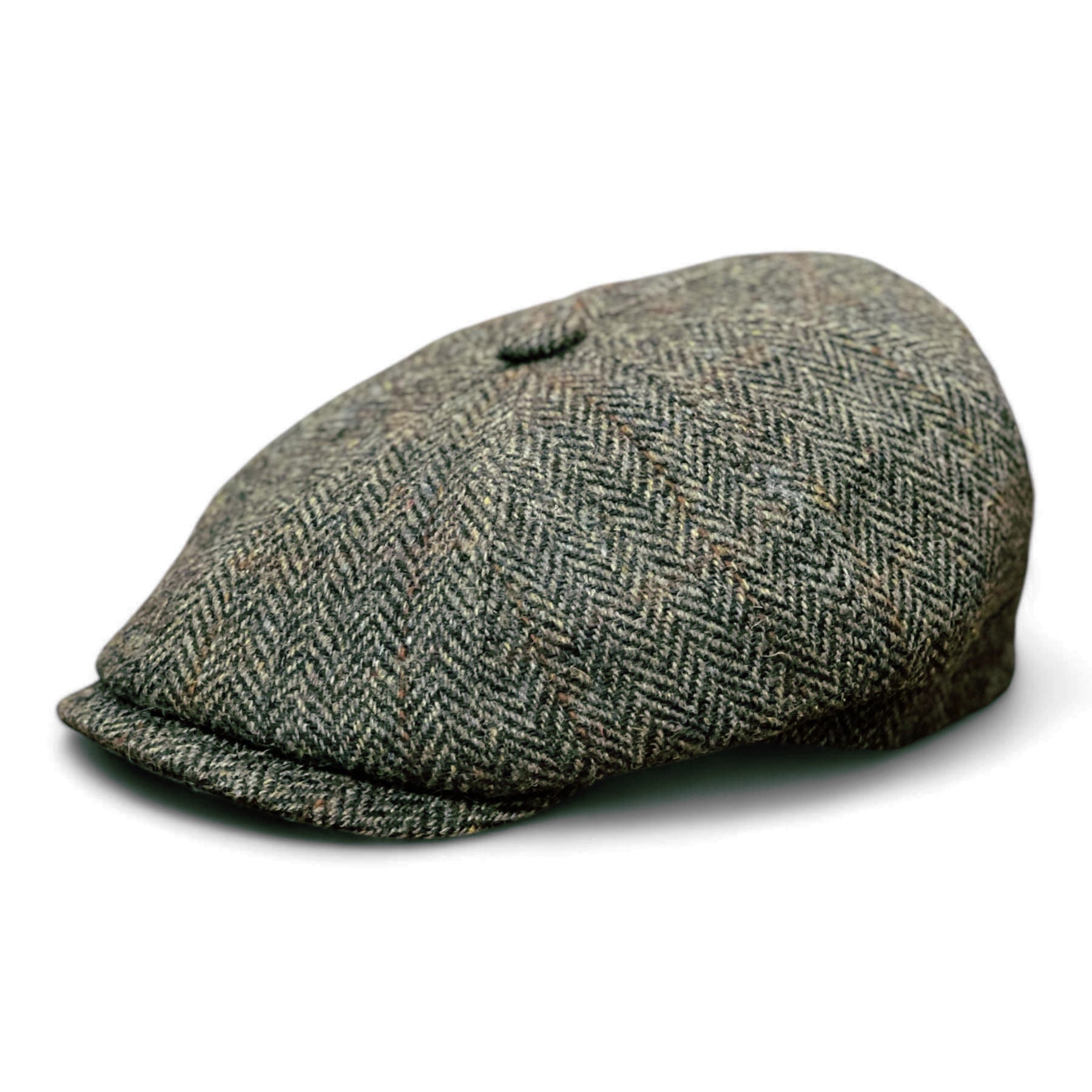 Faustmann Newsboy Cap Harris Tweed -Olive