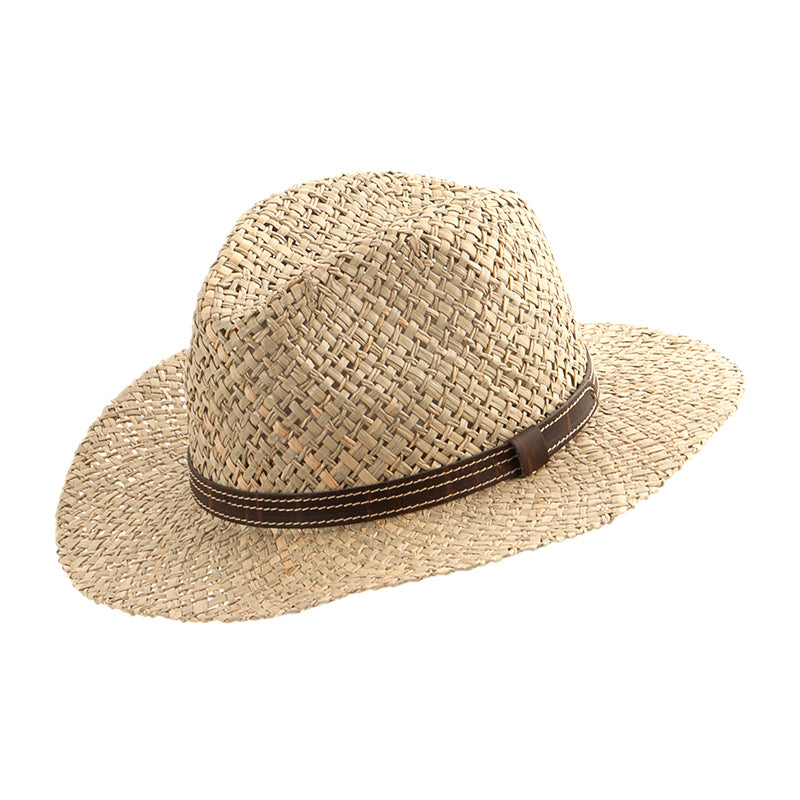 Straw Hat - Natural / Brown Leather Band