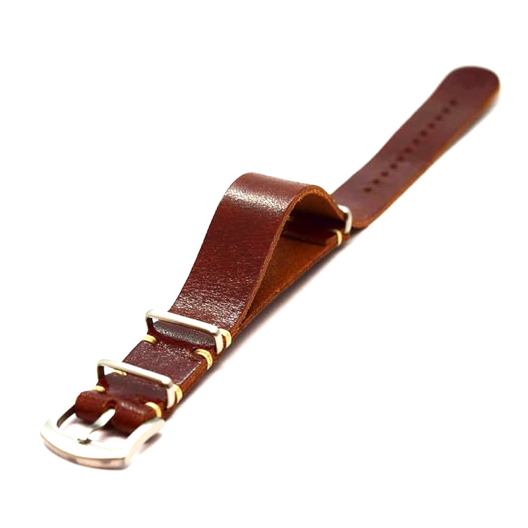 Nato Leather Watch Strap - Brown