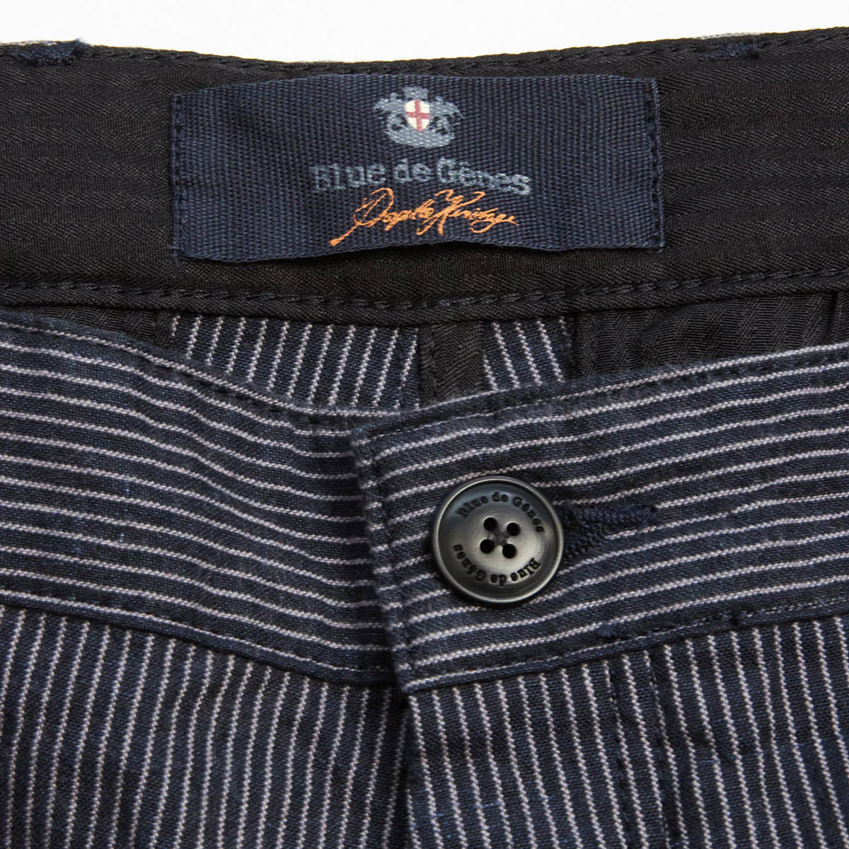 Blue De Genes Bermuda Pallone Shorts - Navy Pin