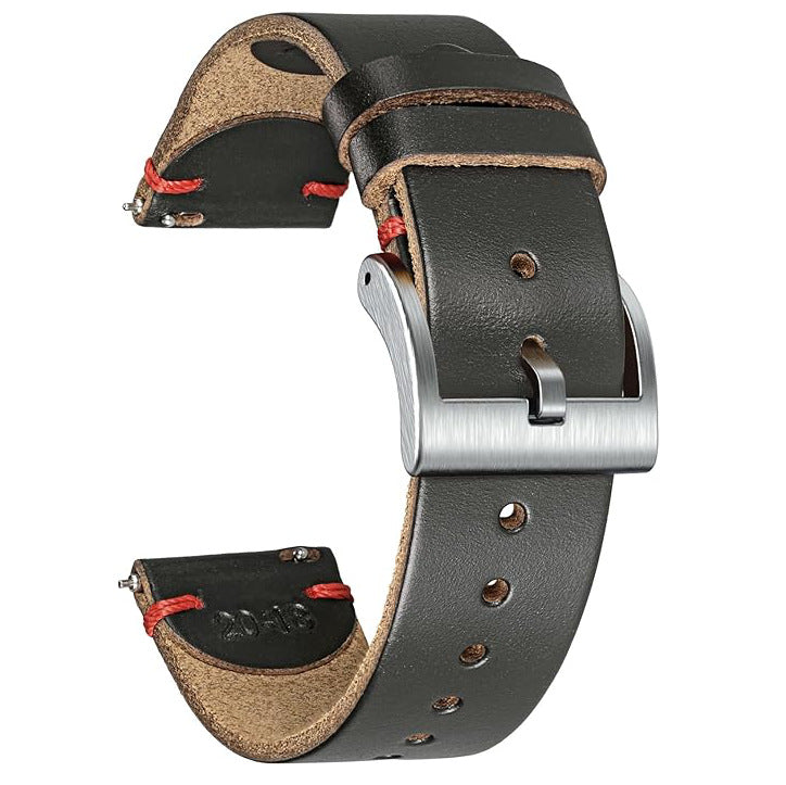 Horween Uhrenarmband aus Pferdeleder - Schwarz