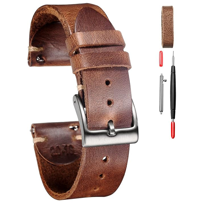 Horween Horsehide Leather Watch Strap - Cognac