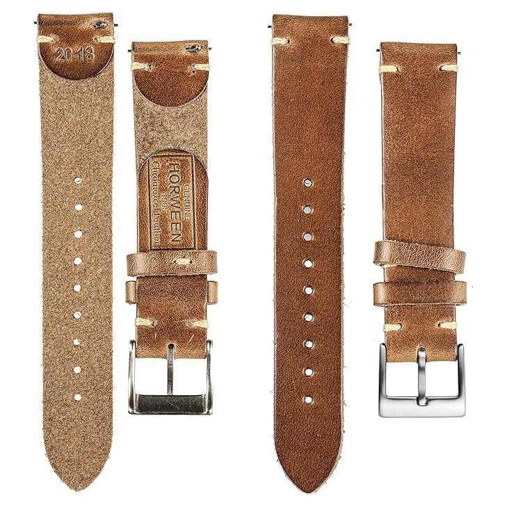 Horween Horsehide Leather Watch Strap - Cognac