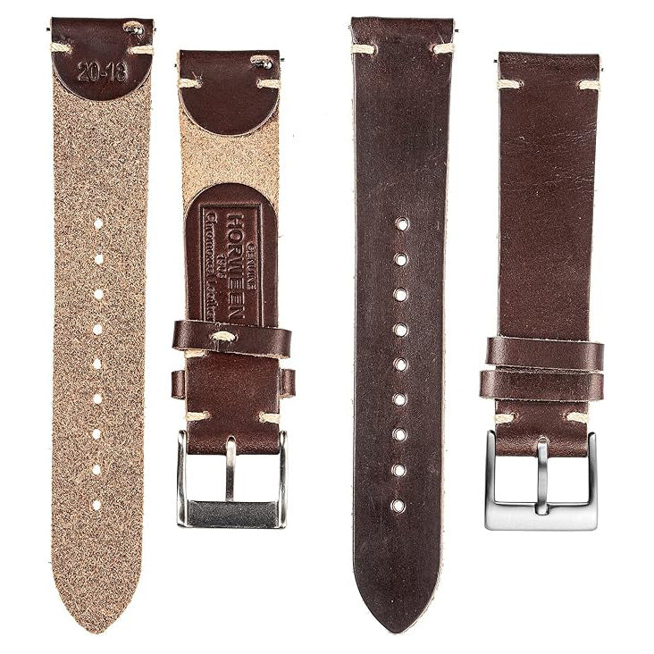 Horween Horsehide Leather Watch Strap - Dark Brown