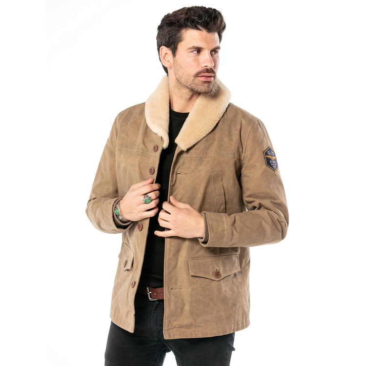 Lincoln Canvas Waxed Jacket - Tan