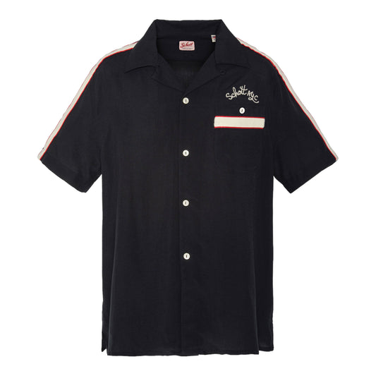 Schott Spare Bowling Shirt - Navy