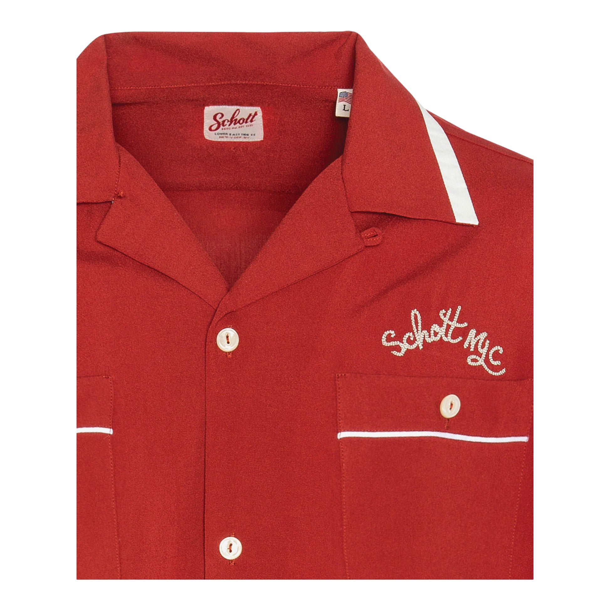 Schott Strike Bowling Shirt - Red