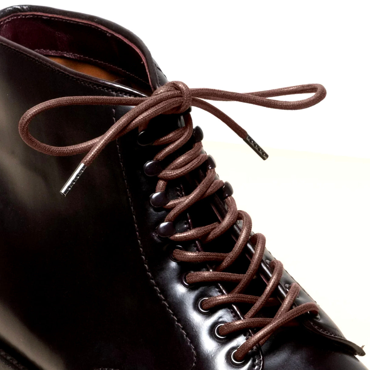 Round Waxed Laces 120cm - Choco / Brass