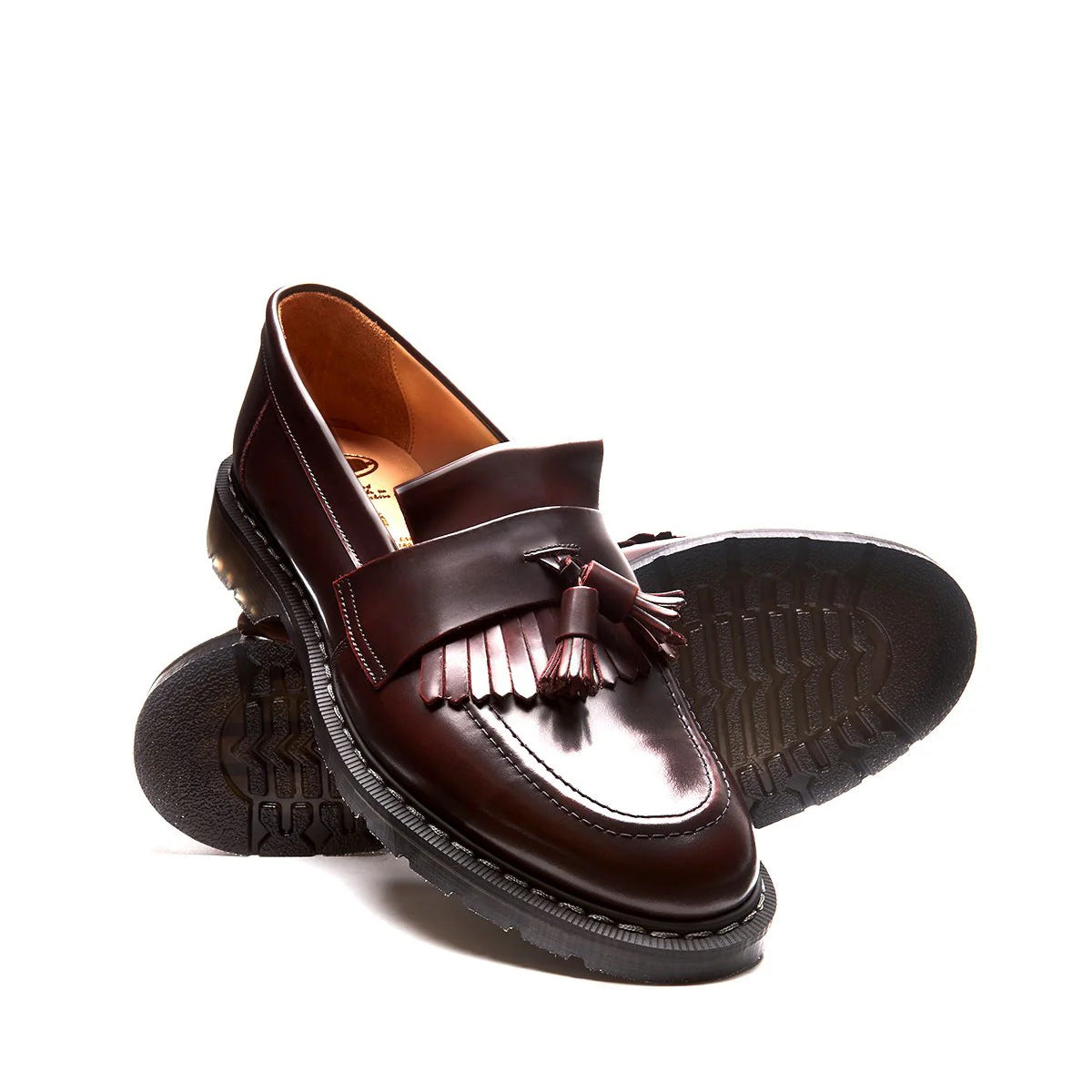 Solovair Tassel Loafer Burgundy Rub-Off