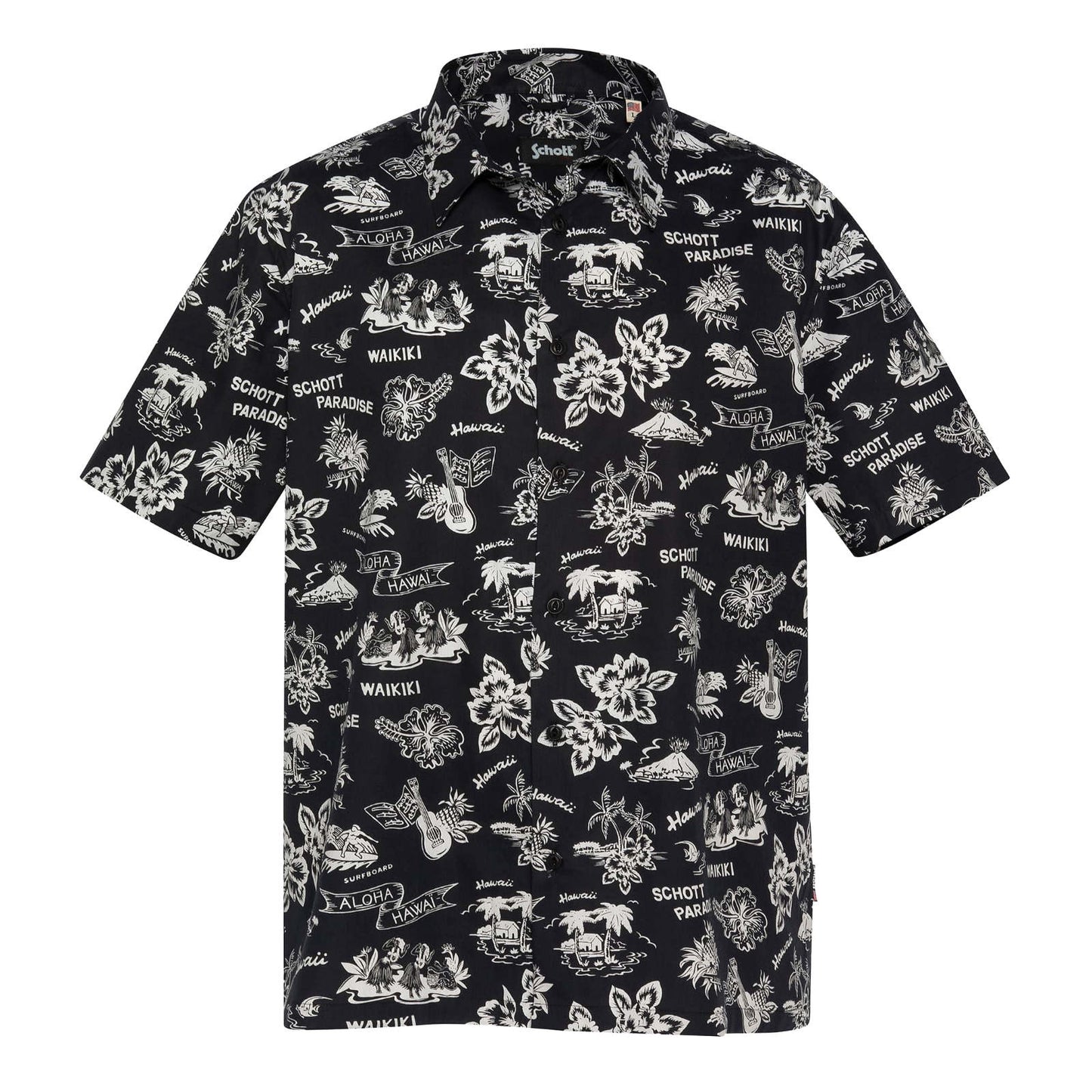 Schott Shonolulu Hawaii Shirt - Black