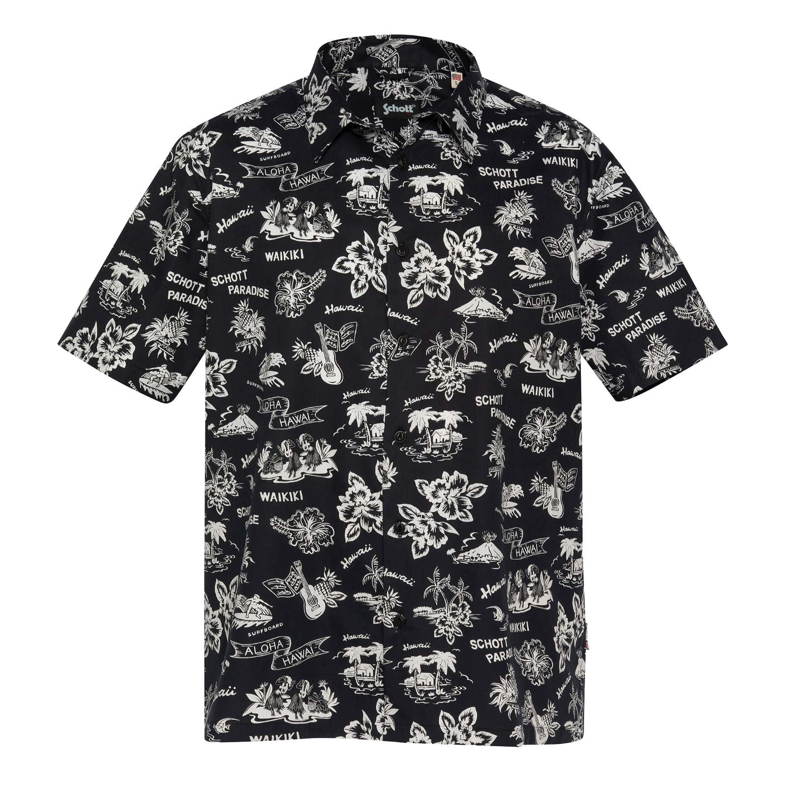 Schott Shonolulu Hawaii Shirt - Black