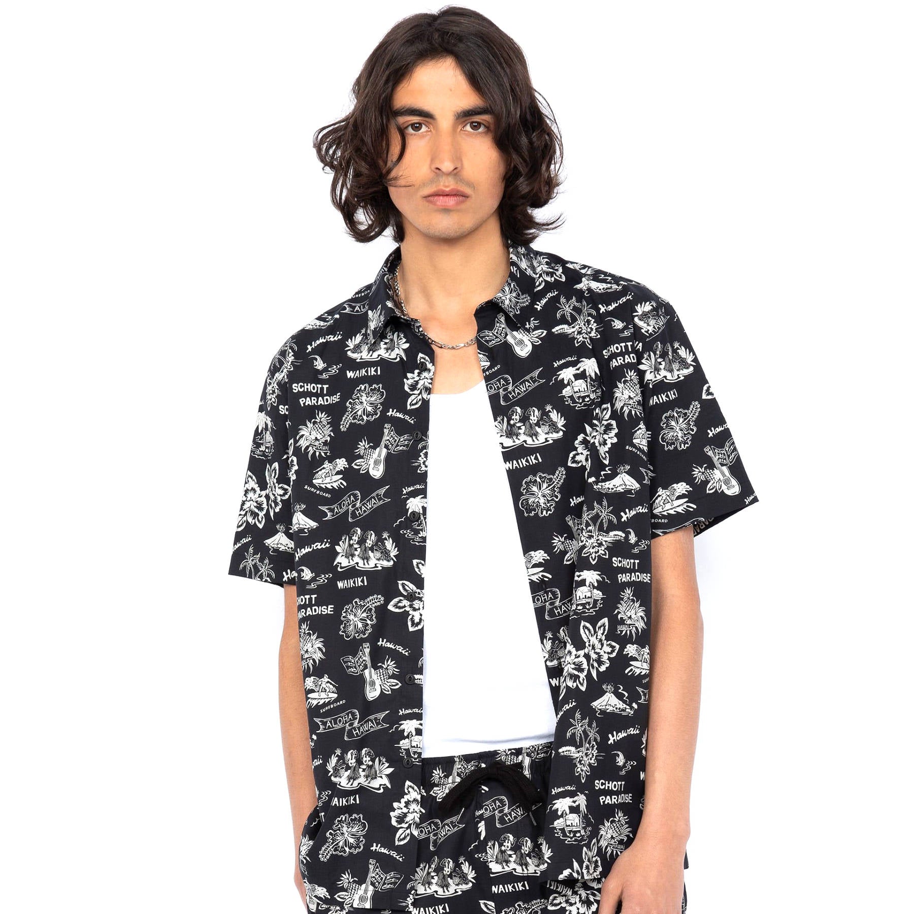 Schott Shonolulu Hawaii Shirt - Black