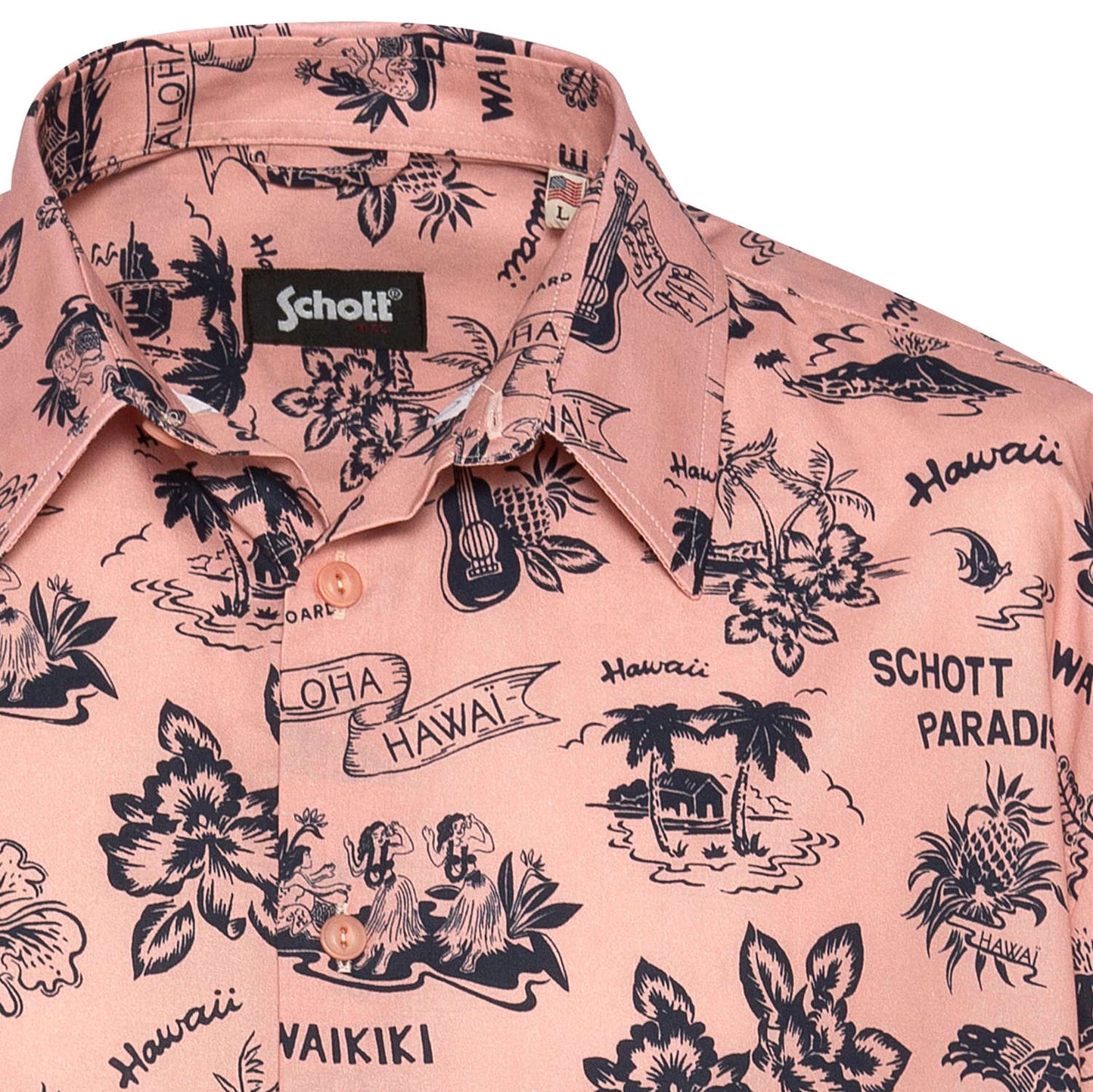 Schott Shonolulu Hawaii Shirt - Corail