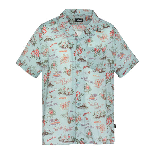 Schott Pacific Hawaii Shirt - Cloud
