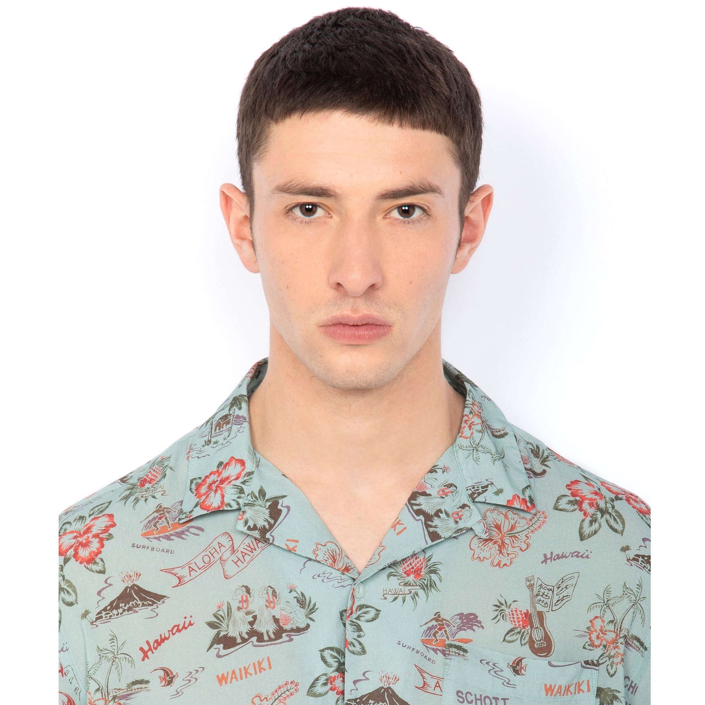 Schott Pacific Hawaii Shirt - Cloud