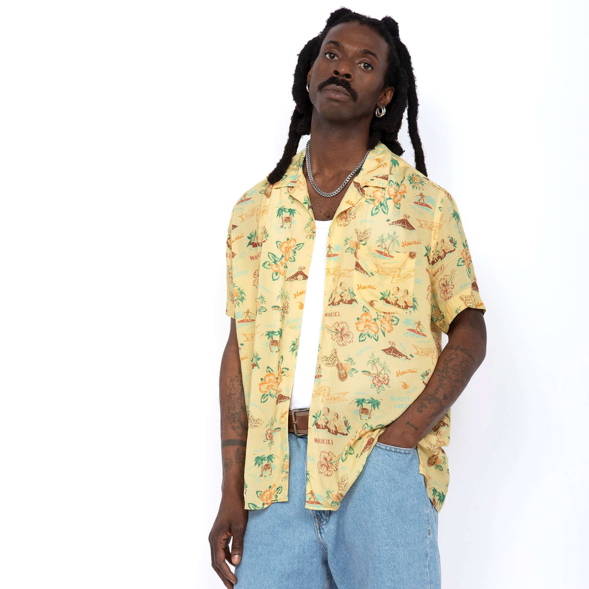 Schott Pacific Hawaii Shirt - Yellow